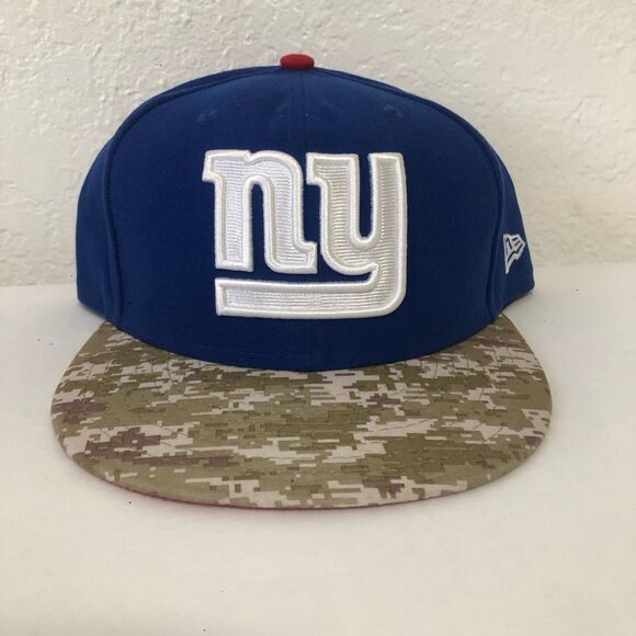 NFL New York Giants New Era Fitted Hat Blue and Camo Sz 8 or 63.5cm - Picture 1 of 8